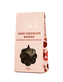 Weinbeeren in Zartbitterschokolade